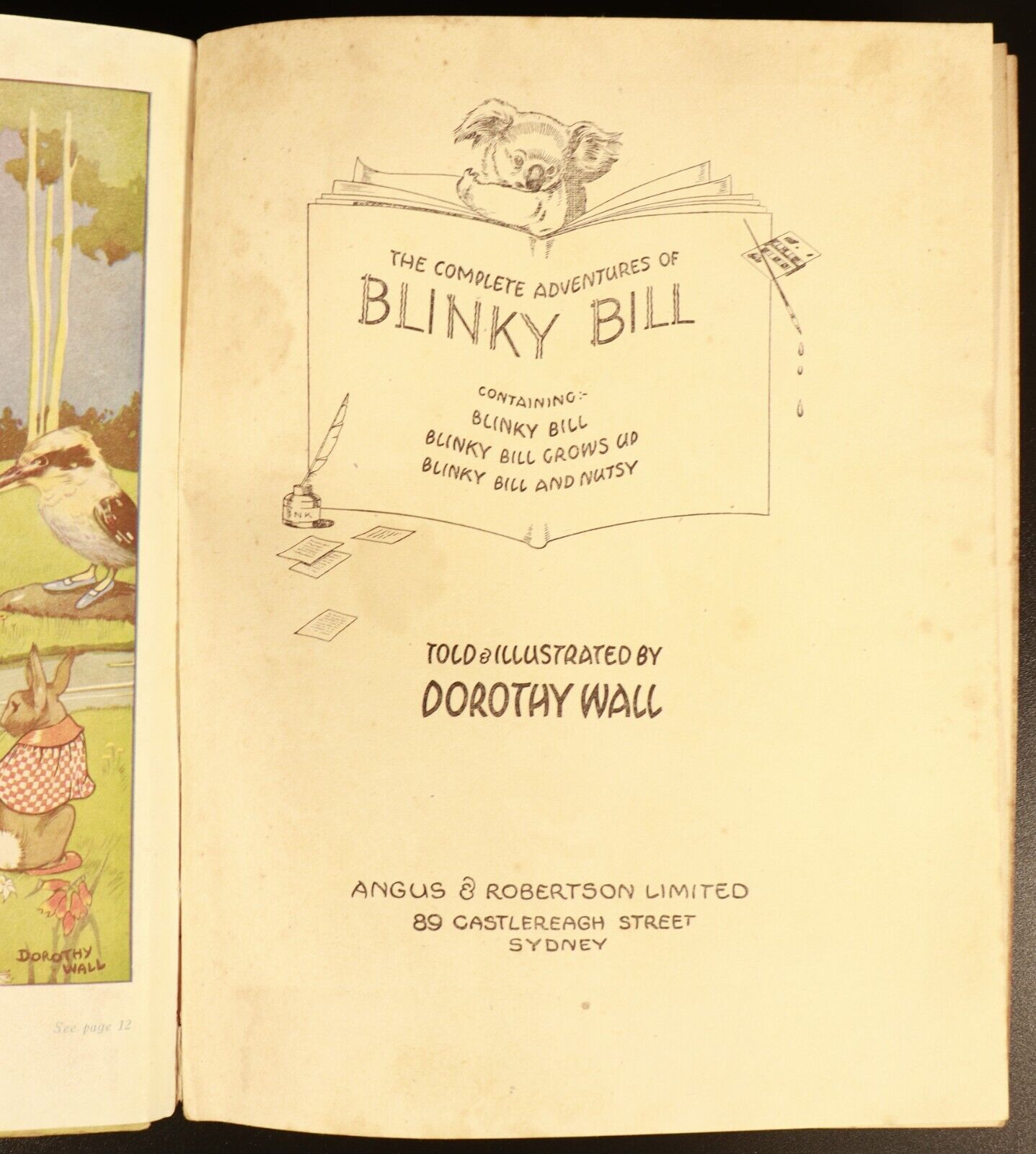 1942 The Complete Adventures Of Blinky Bill Vintage Australian Childrens Book