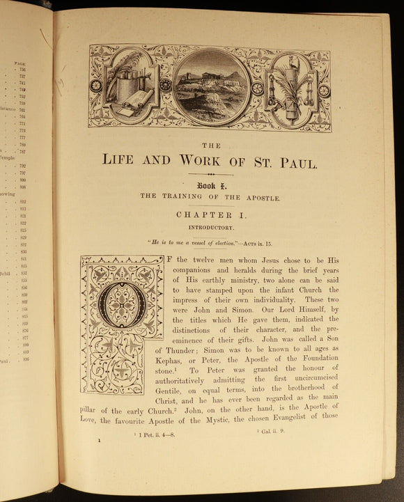1883 Life & Work Of St Paul by F.W. Farrar Antique Theology Book Illustrated