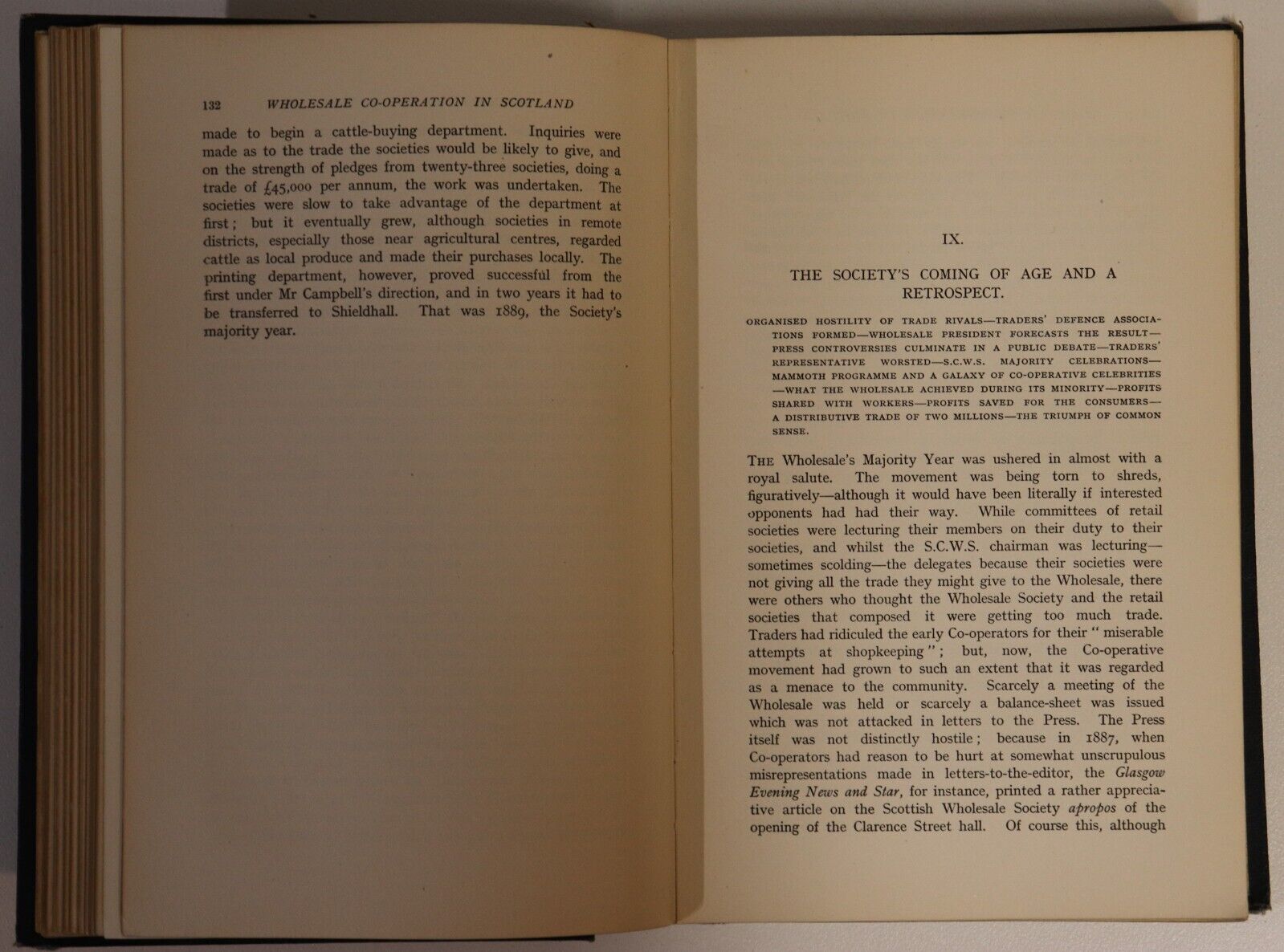 1920 Wholesale Co-Operation In Scotland Antique Scottish Economic History Book