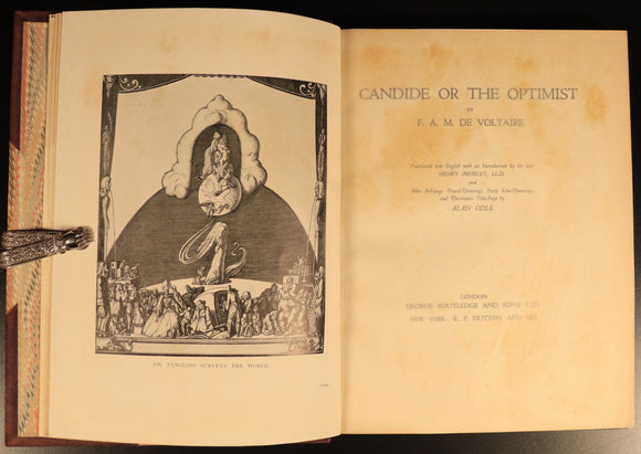 Candide Or The Optimist by Voltaire c1920 Antique French Philosophy Book
