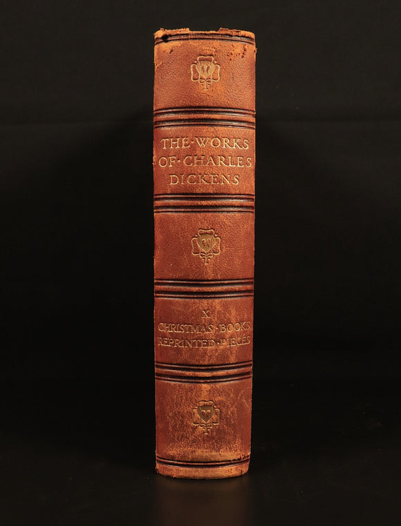 1912 Christmas Books by Charles Dickens Antique Fiction Book Gresham V10