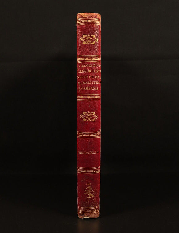 1843 Relazione Viaggio Fatto PP Gregoria XVI Italian Antiquarian Theology Book