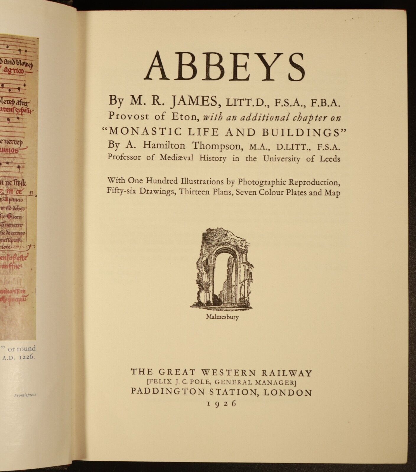 1926 Abbeys by M.R. James Antique British Architecture Book Great Western Rail