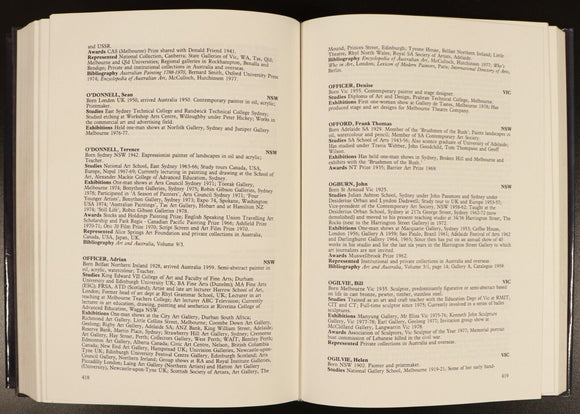 1979 Artists & Galleries of Australia & New Zealand by M. Germaine Art Book