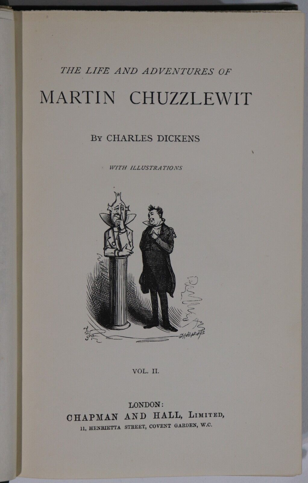 c1879 2vol Martin Chuzzlewit by Charles Dickens Antique British Fiction Book Set