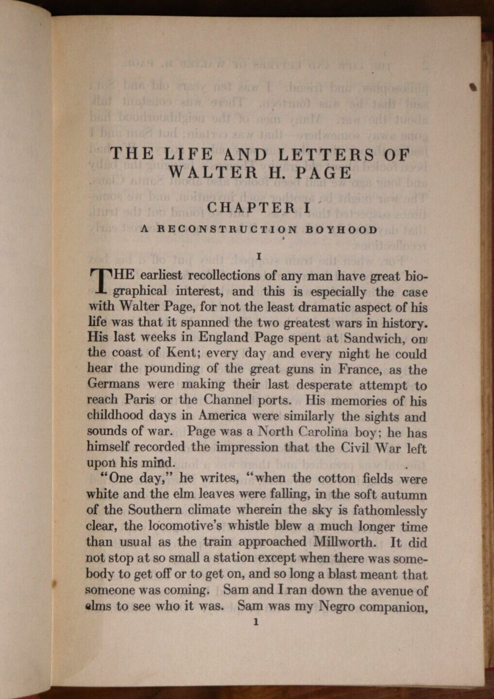 1924 The Life & Letters Of Walter H. Page Antique WW1 History Book