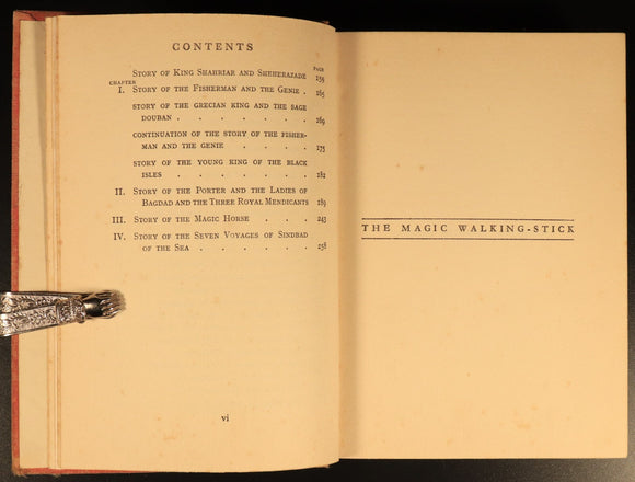 c1935 The Magic Walking Stick & Arabian Nights Antique Fiction Childrens Book