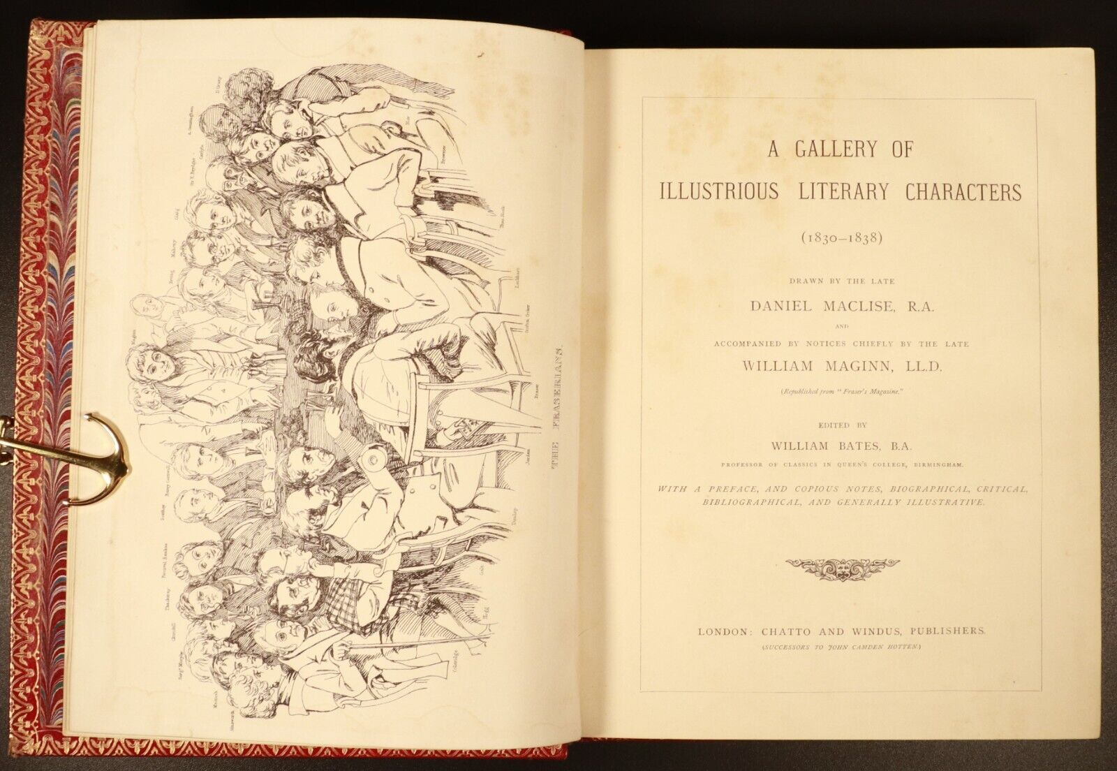 c1874 Maclise's Portrait Gallery Literary Characters Antique Literary Art Book