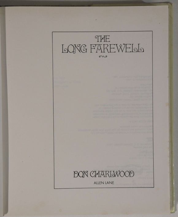 1981 The Long Farewell: Settlers Under Sail Australian Migration History Book