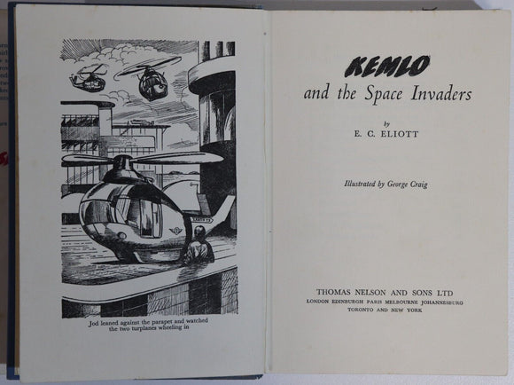 1961 Kemlo And The Space Invaders by EC Eliott Classic Science Fiction Book