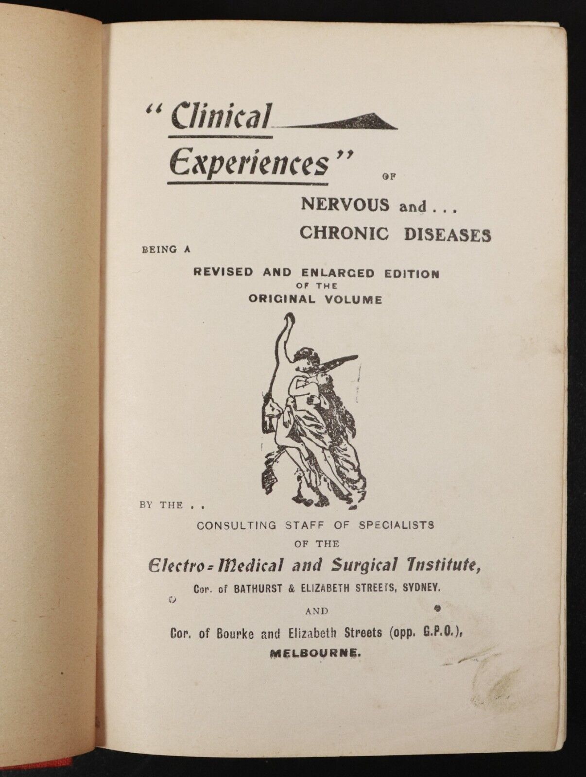 c1902 Clinical Experiences Of Nervous & Chronic Diseases Australian Medical Book