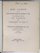 1903 Sede Vacante Conclave Of 1903 De La Garde Grissell Antique Theology Book-2