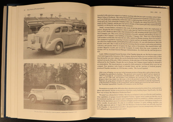 1989 Sixty Years Of Premium Quality VACC Insurance Australian History Book