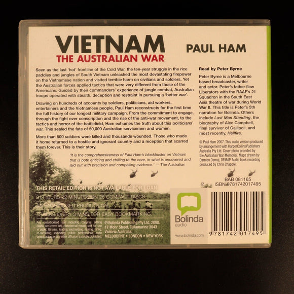 VIETNAM by Paul Ham Australian Military History Book Audio CD Bolinda 25 CD's