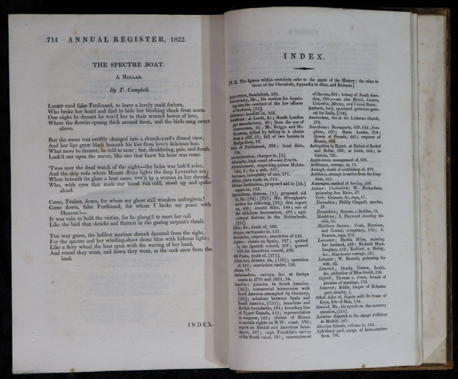 1823 The Annual Register For The Year 1822 Antique British World History Book