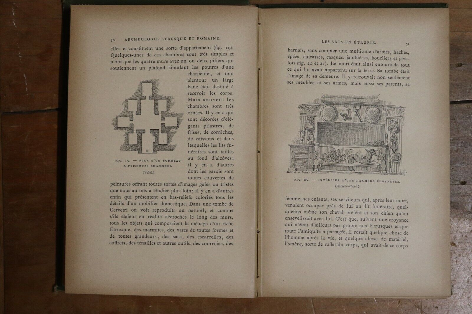 1884 Manuel d'Archéologie Etrusque et Romaine Antique Archeology History Book