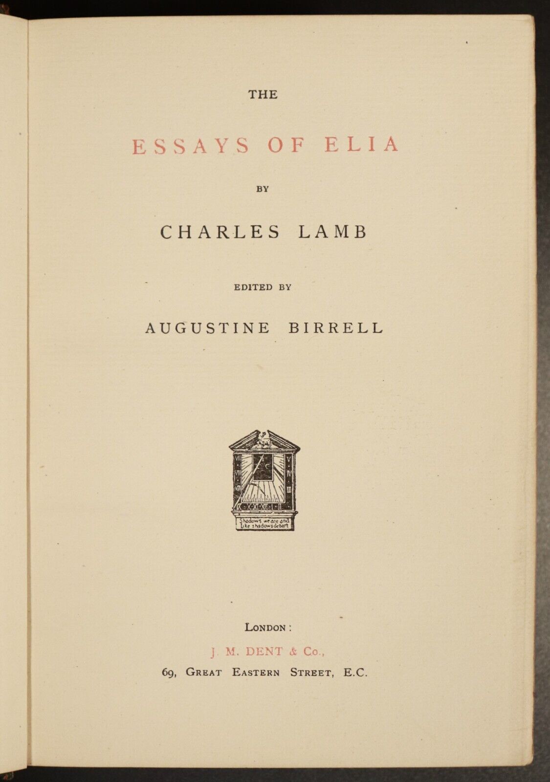 c1900 The Essays Of Elia by Charles Lamb Antique British Literature Book