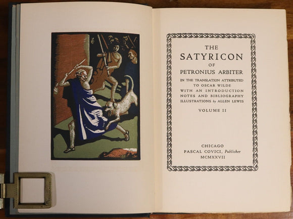 1927 2vol The Satyricon Of Petronius Arbiter Antique Greek Latin Book Set
