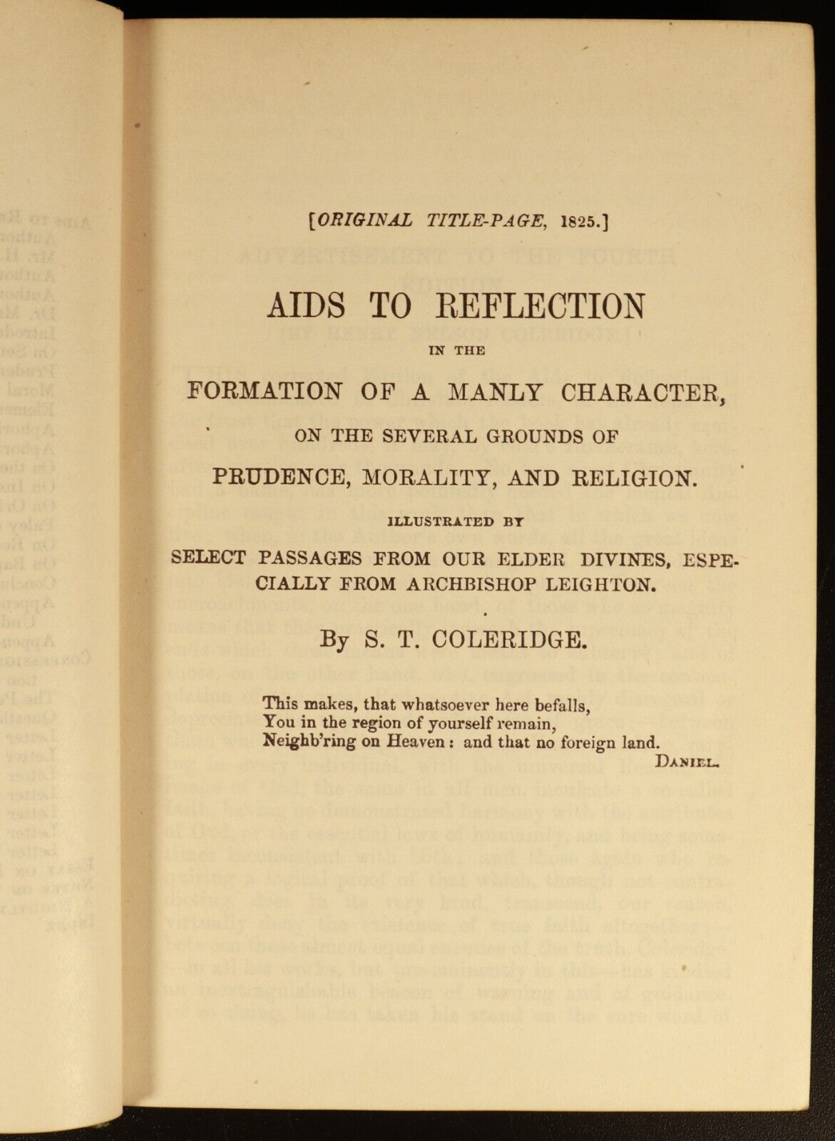 c1920 Aids To Reflection by Samuel T Coleridge Antique British Literature Book