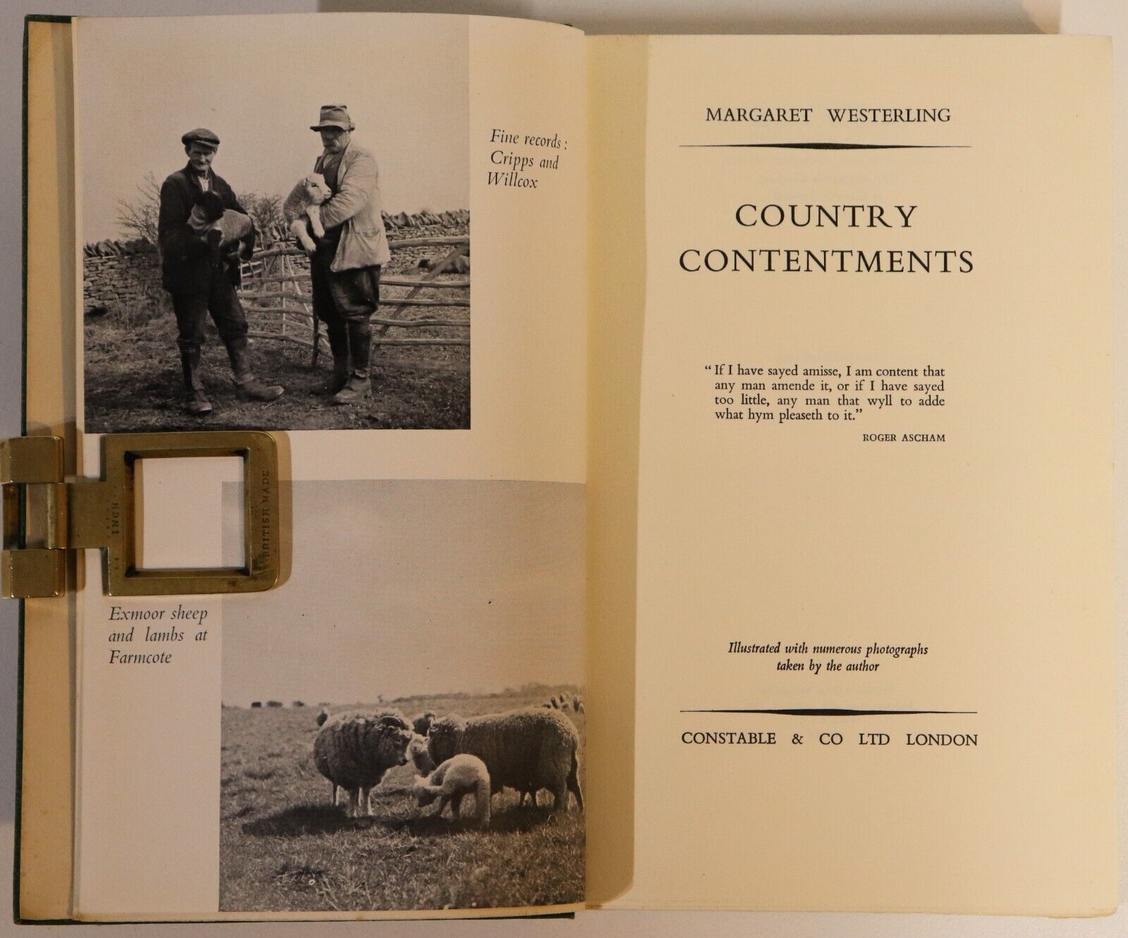 1939 Country Contentments by Margaret Westerling British History Book