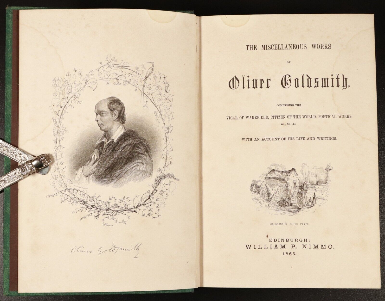 1865 Miscellaneous Works Of Oliver Goldsmith Antique British Literature Book - 0