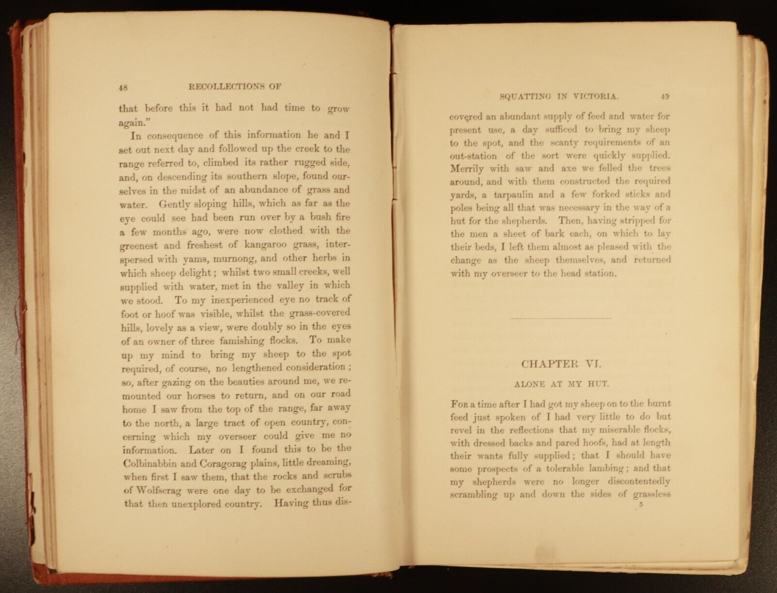 1883 Squatting In Victoria E.M. Curr Antiquarian Australian History Book 1st Ed