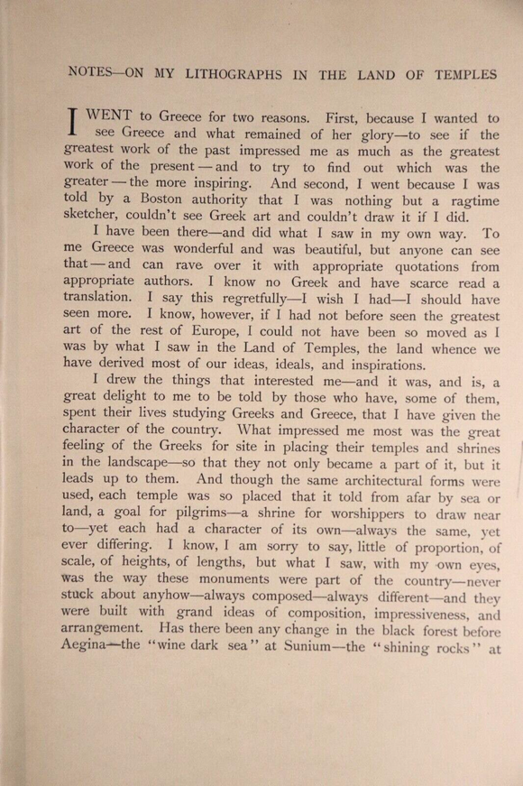 1915 Joseph Pennell's Pictures In The Land Of Temples Greek History Book