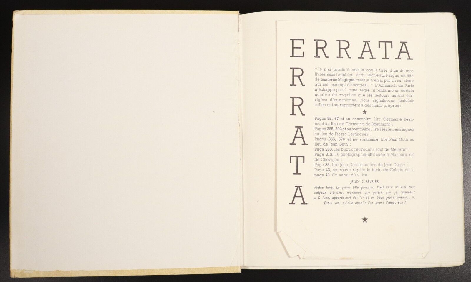 1949 Almanach De Paris AN 2000 by Gescofi Vintage French Culture & History Book