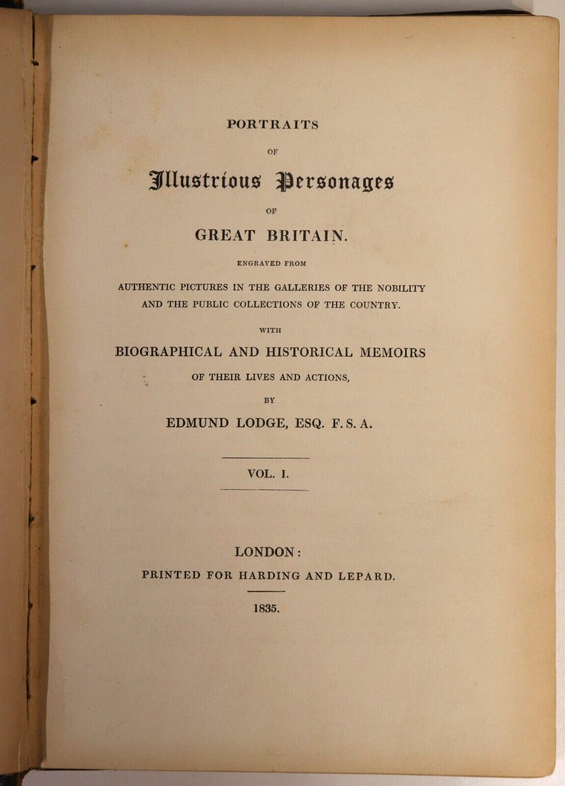 1835 12vol Portraits Illustrious Personages Great Britain Antiquarian Book Set