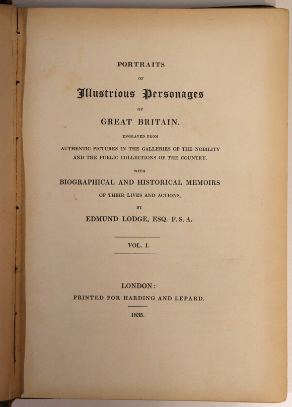 1835 12vol Portraits Illustrious Personages Great Britain Antiquarian Book Set