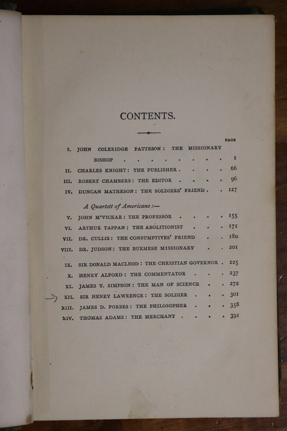 c1885 Noble Workers by H.A. Page Young Men's Motivational History Book