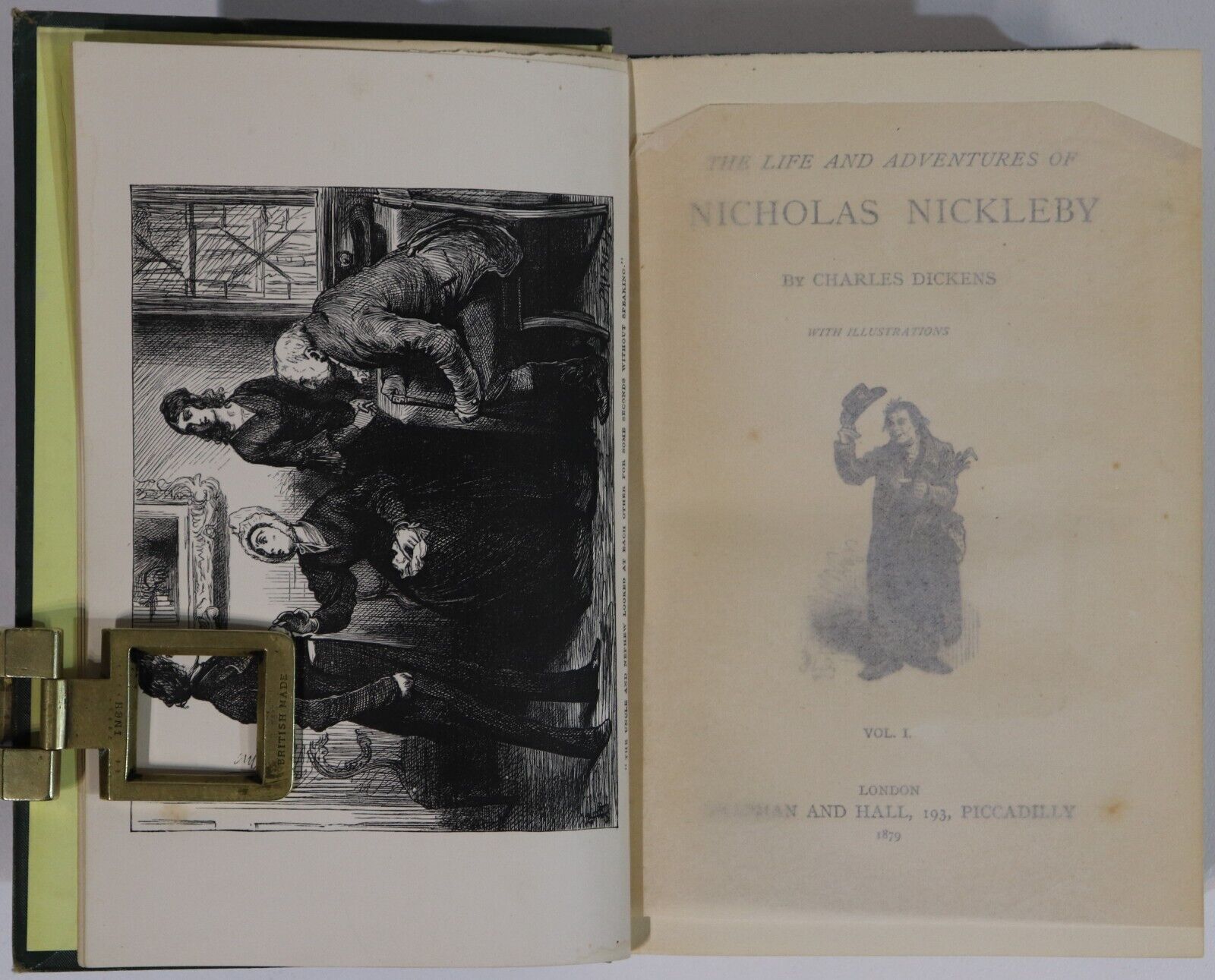 1879 2vol Nicholas Nickleby by Charles Dickens Antique British Fiction Book Set