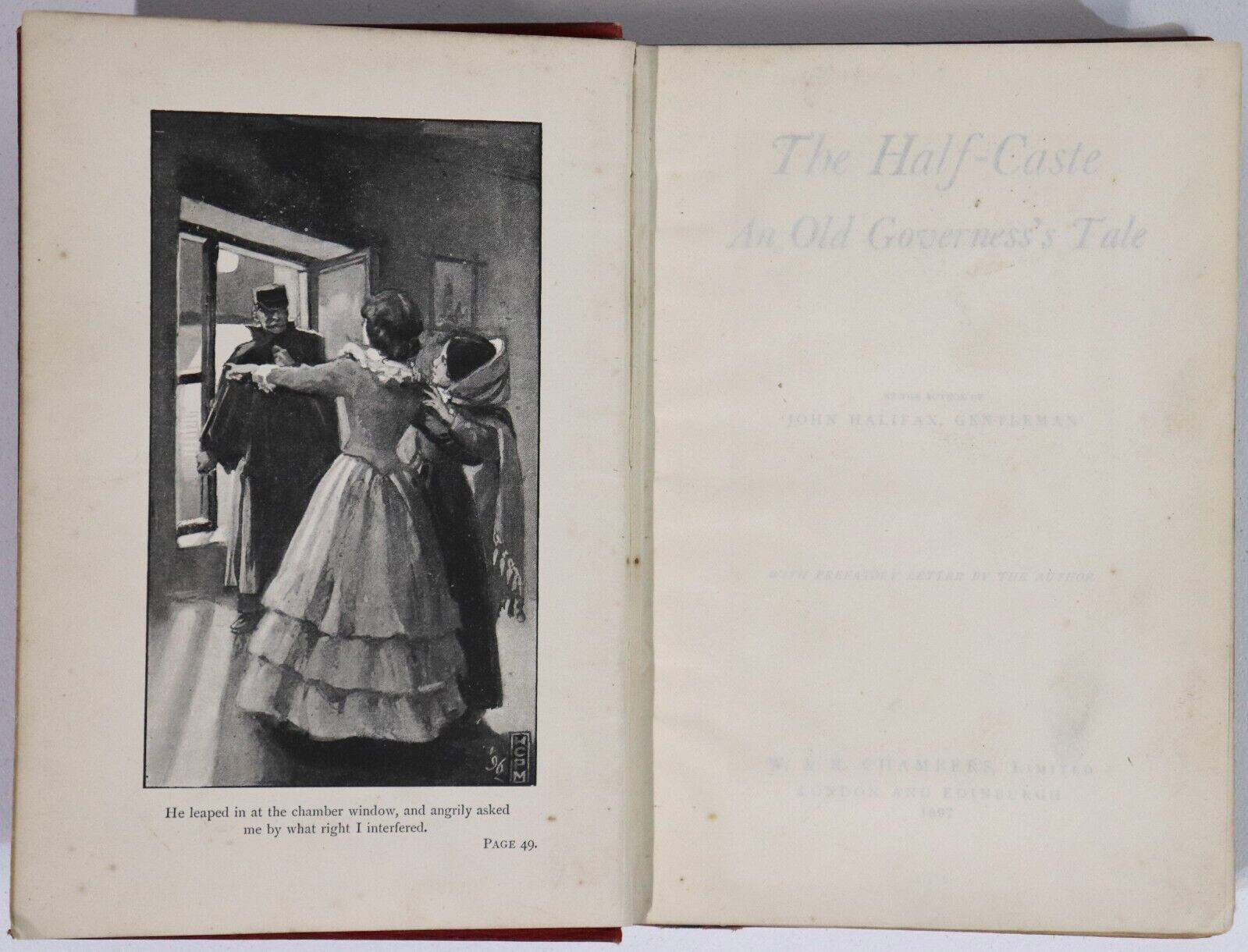 1897 The Half-Caste: Governess's Tale by Dinah Craik Antique Fiction Book - 0