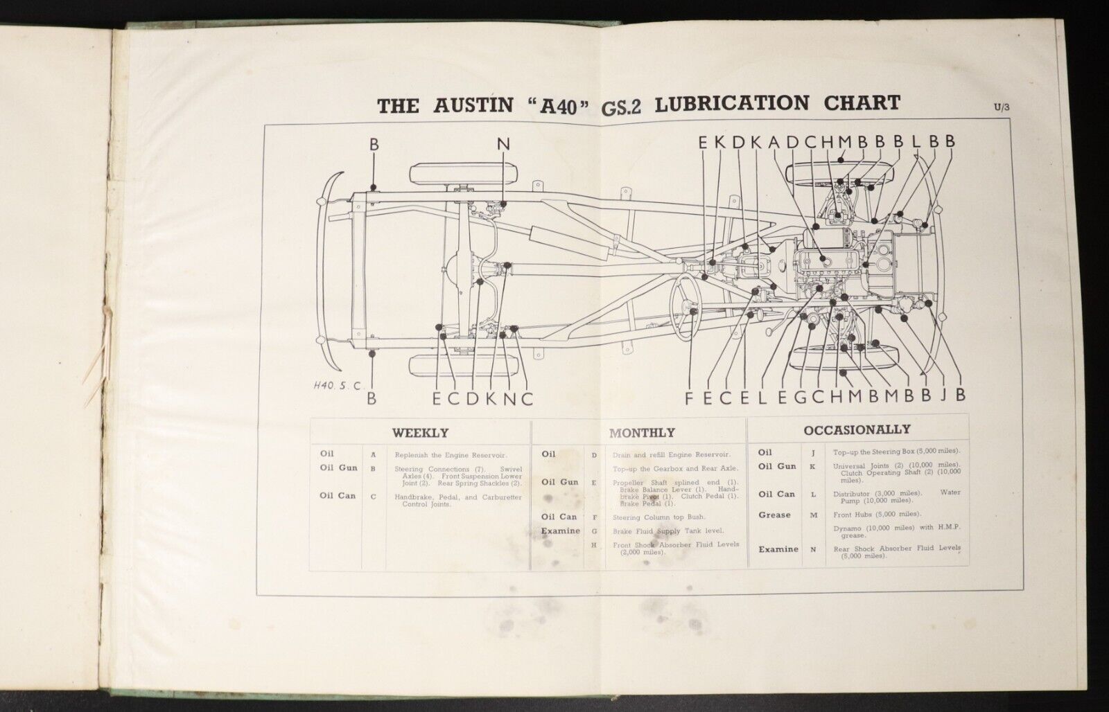 1952 Austin A40 Service Manual Vintage Automotive Reference Book Made In England