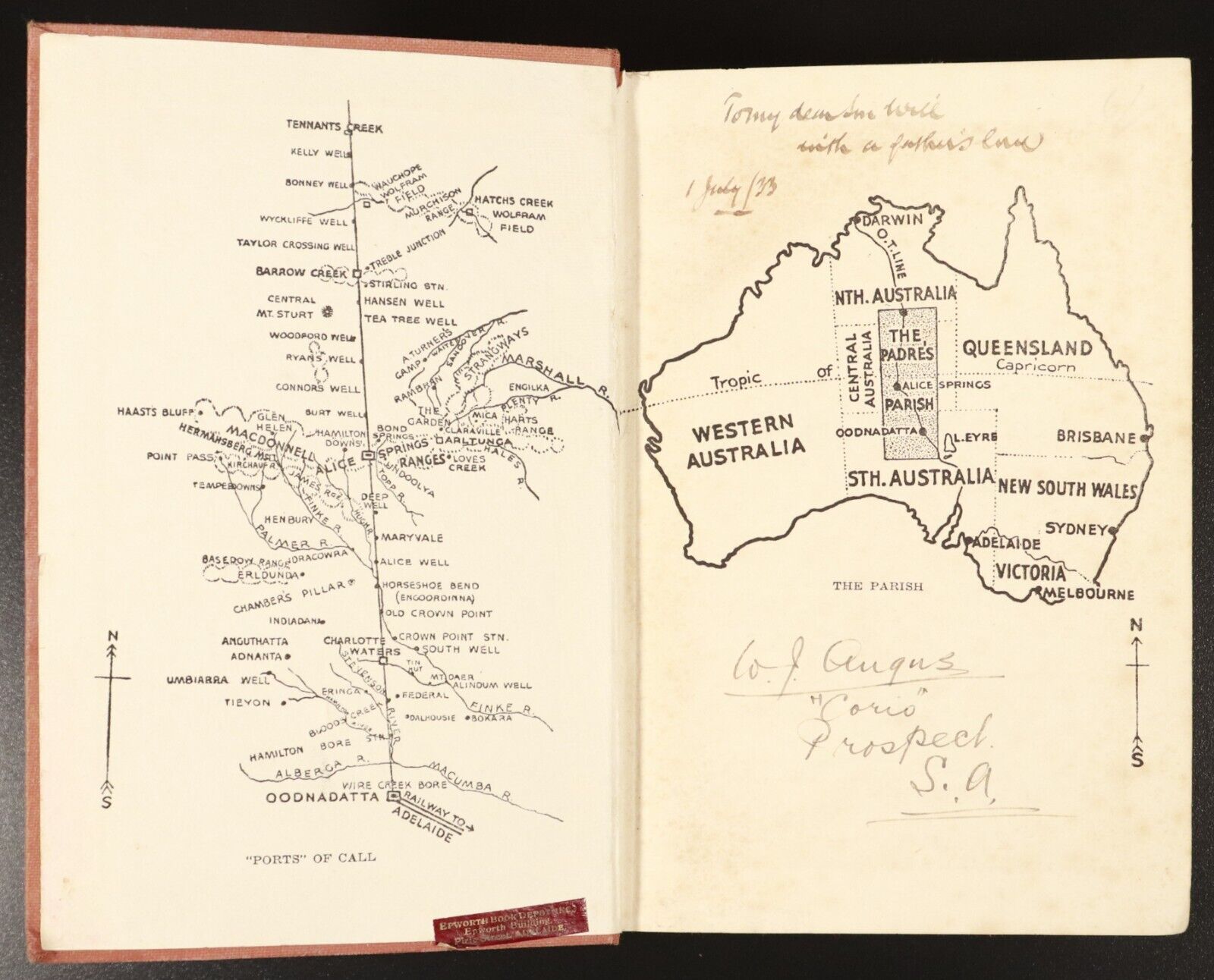 1933 The Man from Oodnadatta by R. B. Plowman Australian History Book Photos