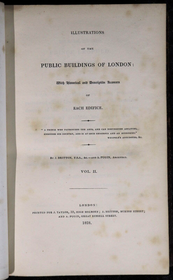 1825 2vol Public Buildings Of London Illustrated Antiquarian Architecture Books