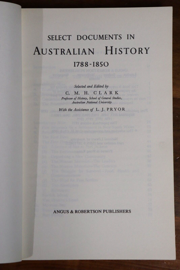 1977 Select Documents In Australian History Manning Clark History Book - 0