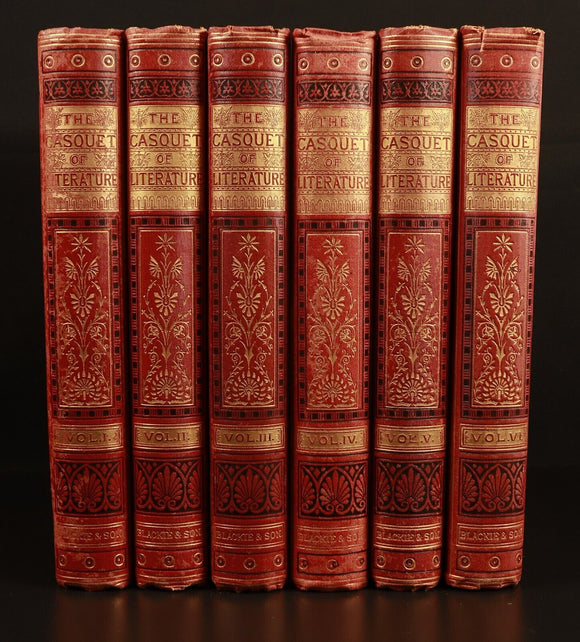 The Casquet Of Literature by Charles Gibbon 6vol c1877 Antique History Book Set