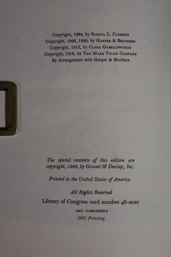 1982 The Adventures Of Huckleberry Finn Classic Childrens Literature Book