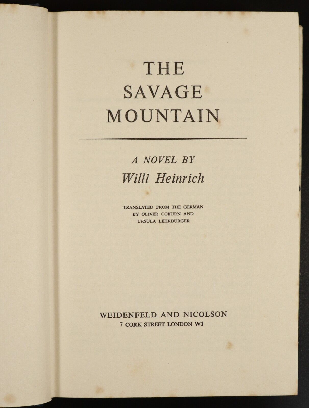 1958 The Savage Mountain by Willi Heinrich Vintage Military Fiction Book