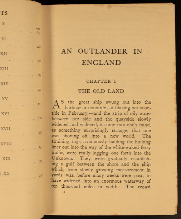 1905 An Outlander In England JHM Abbott Antique Australian Travel History Book