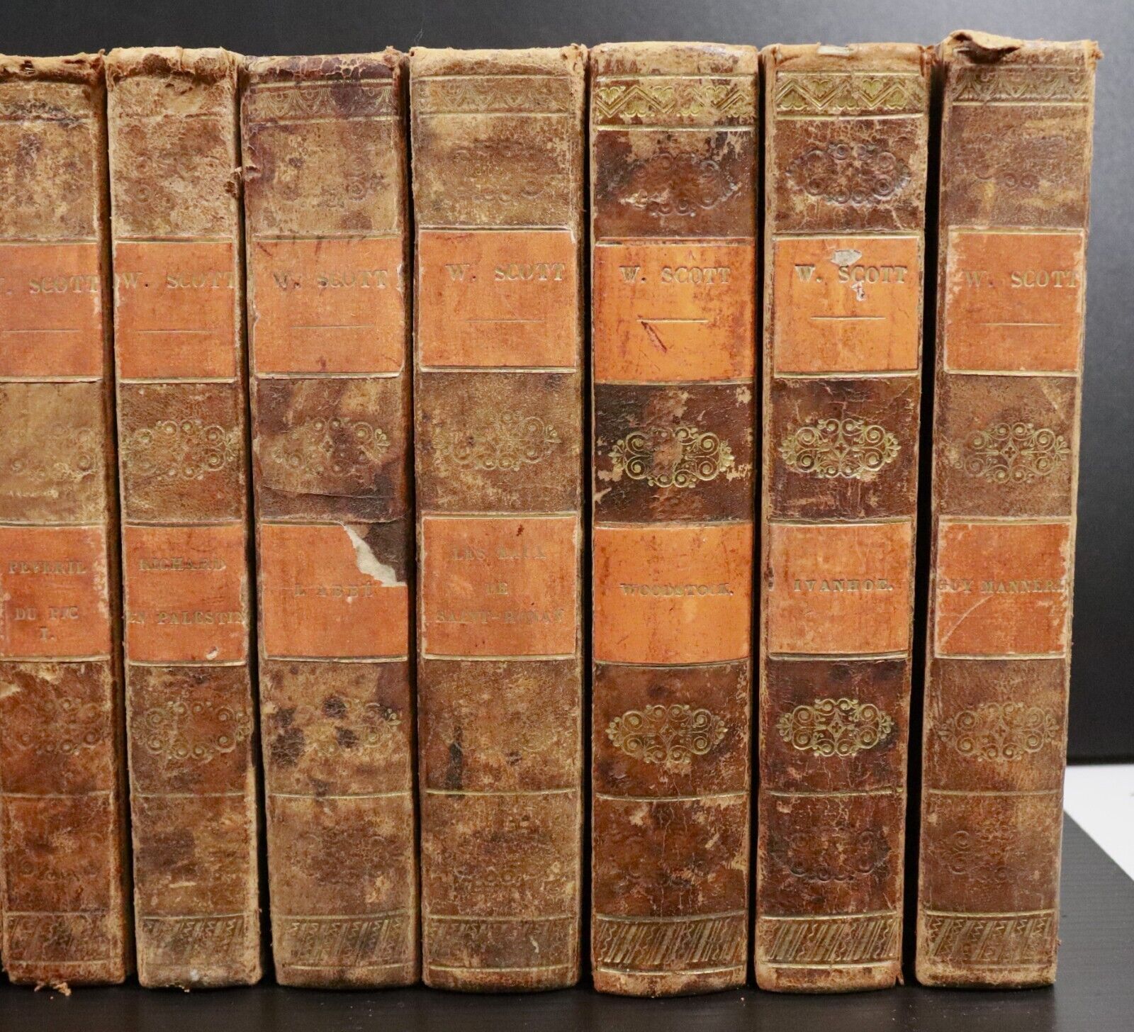 1830 25vol Oeuvres De Walter Scott Antiquarian Fiction Books Set French MAP