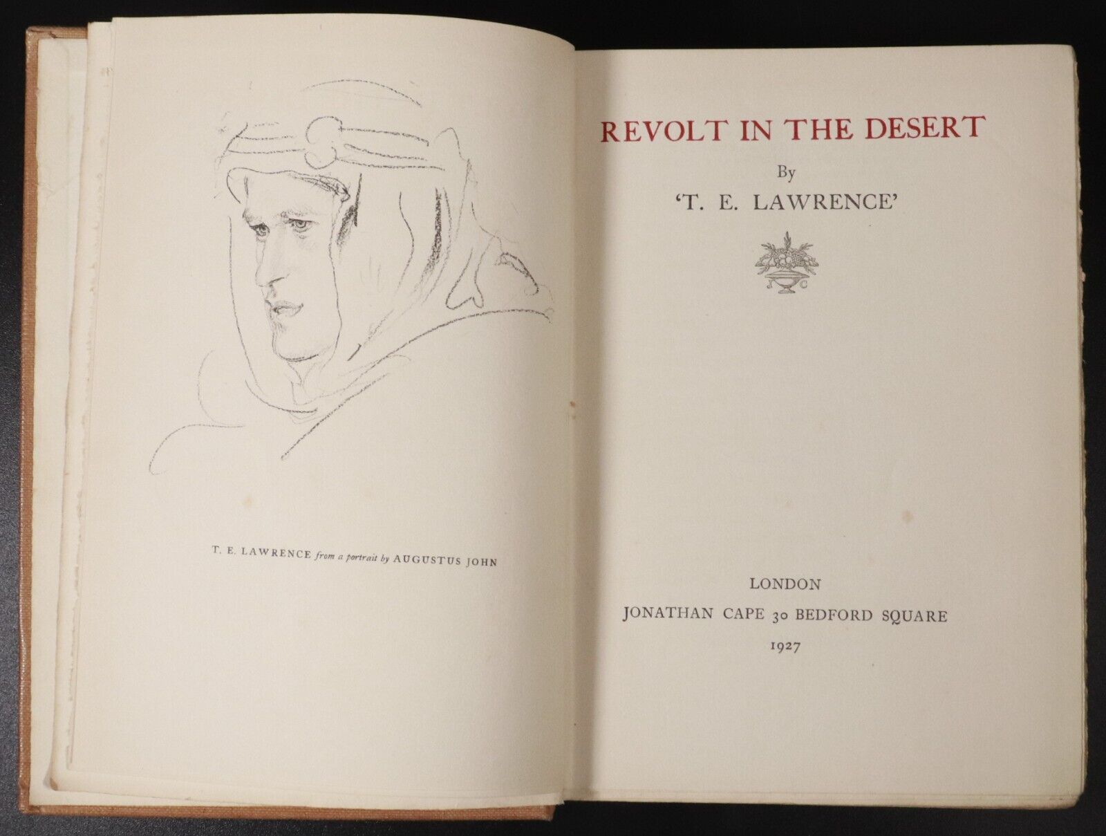 1927 Revolt In The Desert by T.E. Lawrence Antique Military History Book