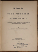 1891 The Divine Order Of Human Society Antique American Theology Book R Thompson-2
