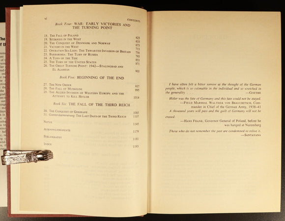 1978 The Rise & Fall Of The Third Reich by W.L. Shirer Military History Book WW2