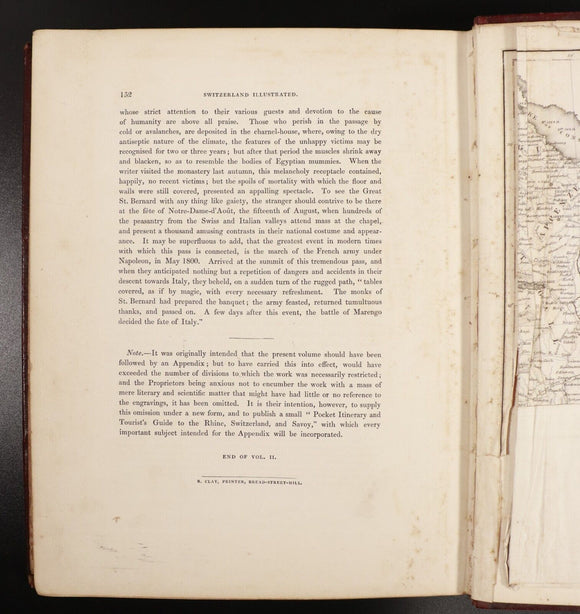 1836 2vol Switzerland Illustrated by Beattie & Bartlett Antiquarian Plate Book