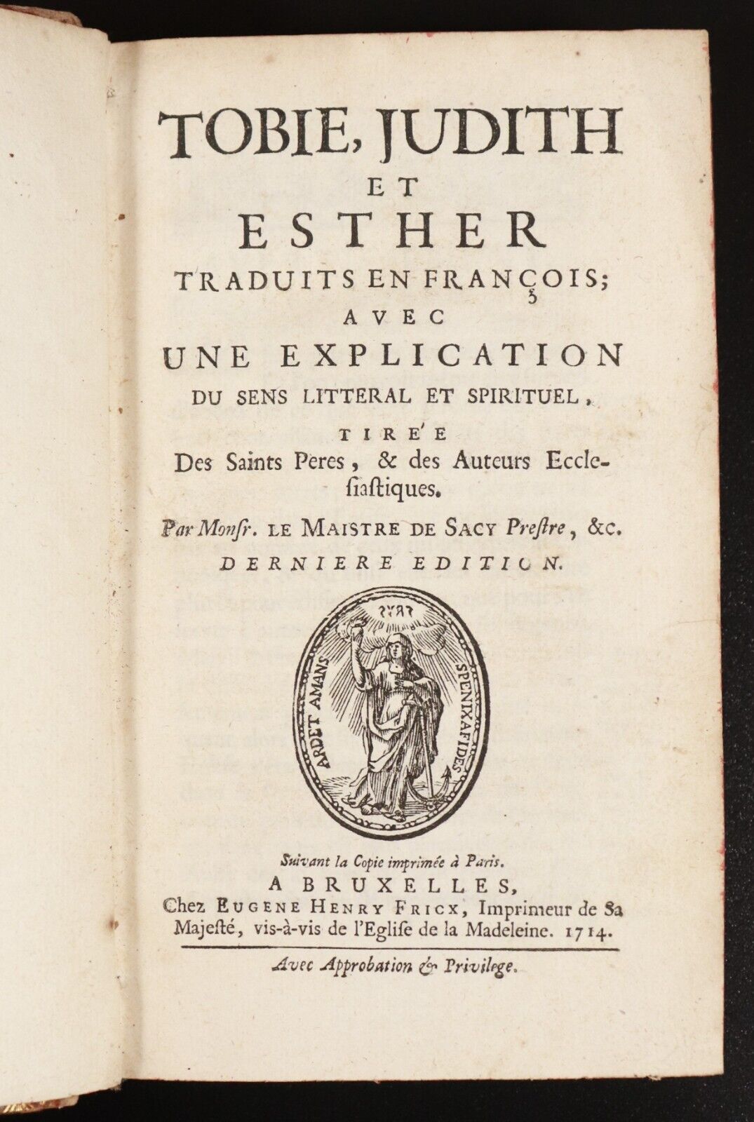 1719 Tobie Judith et Esther Antiquarian French Theology Book Maistre De Sacy - 0