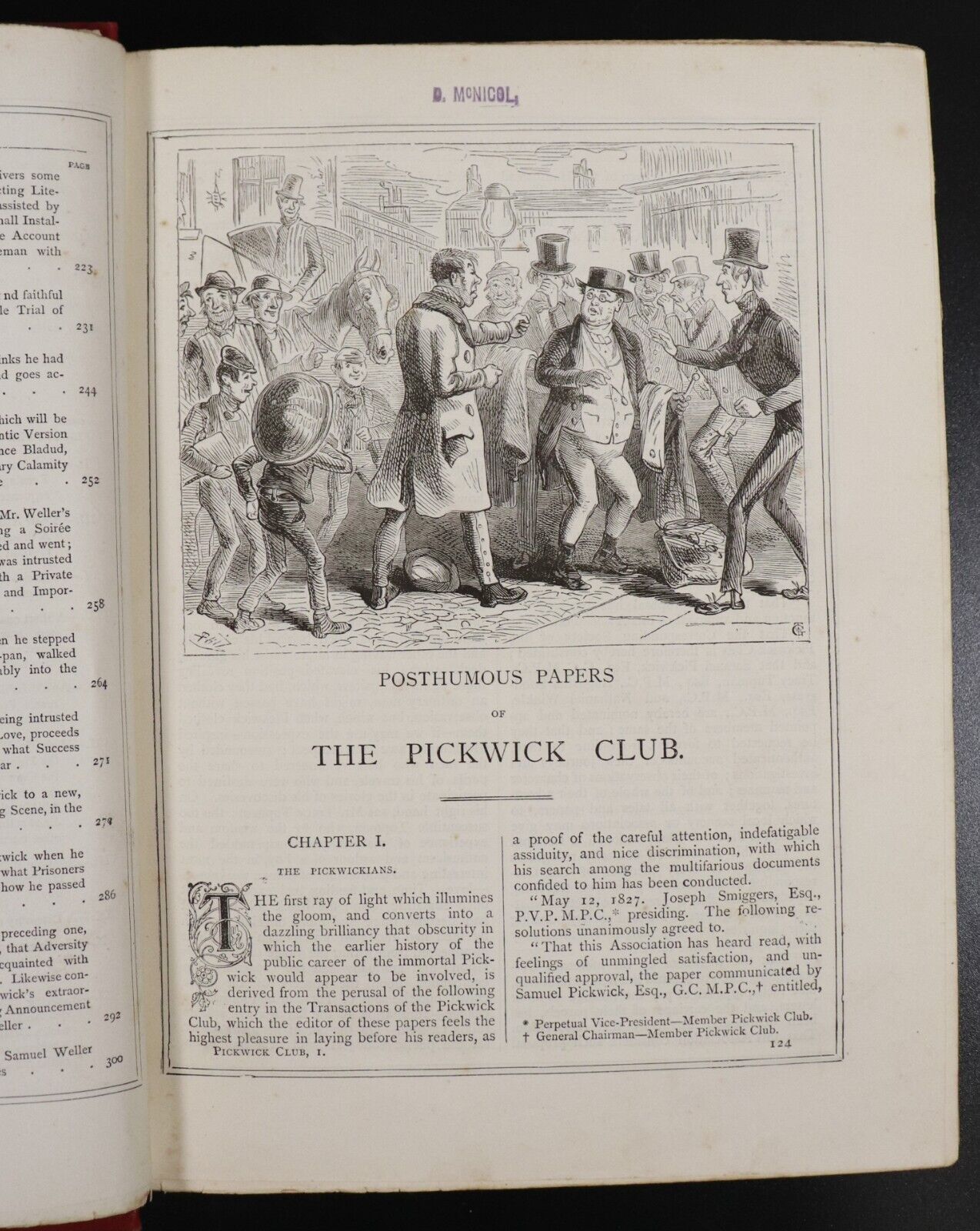 c1880 Pickwick Club & Old Curiosity Shop by Charles Dickens Antique Fiction Book