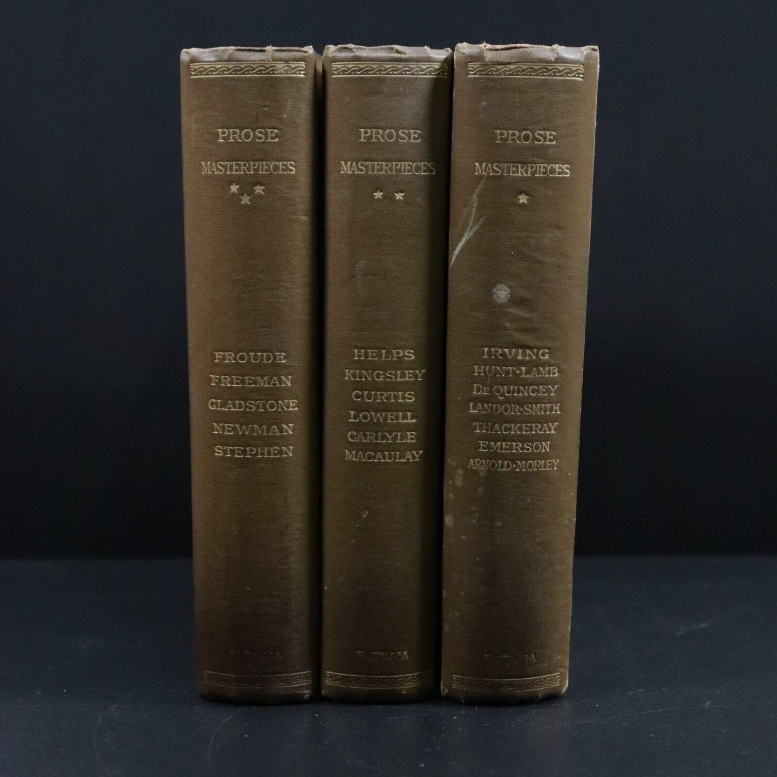 1893 3vol Prose Masterpieces From Modern Essayists Antique Literature Book Set