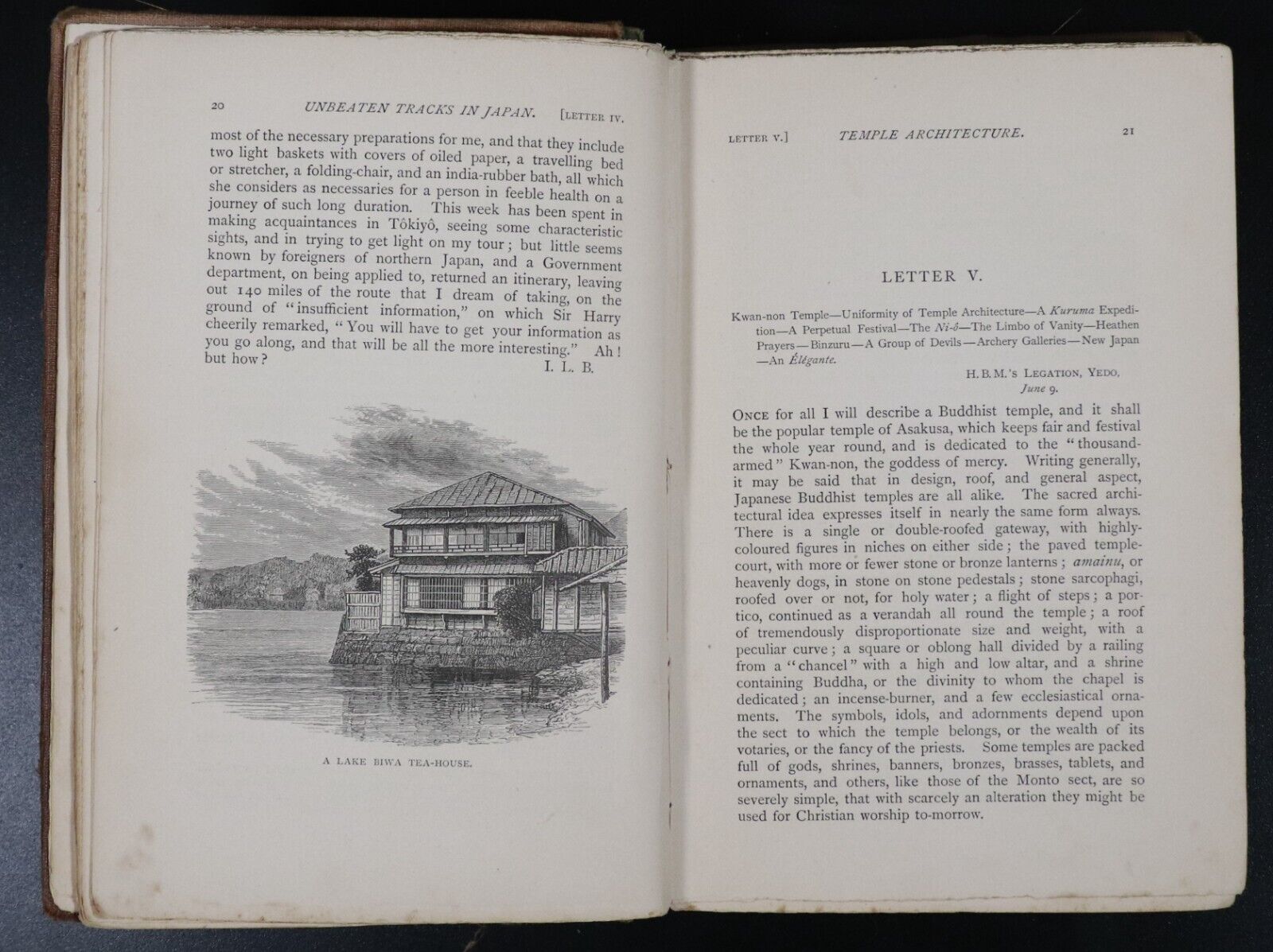 1885 Unbeaten Tracks In Japan by Isabella L Bird Illustrated Antique Travel Book